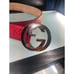 Authentic Gucci Red/Silver Leather Guccisima Interlocking G Belt Sz 90cm/36 EUC