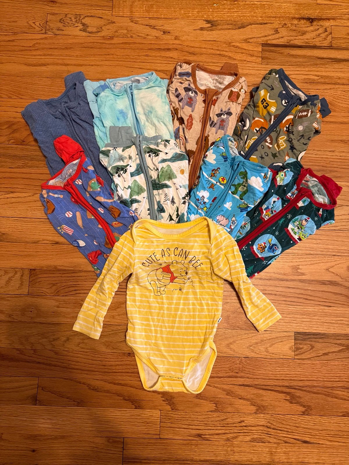 Bundle of Little Sleepies 6-12 months (8 zippies, one onesie)