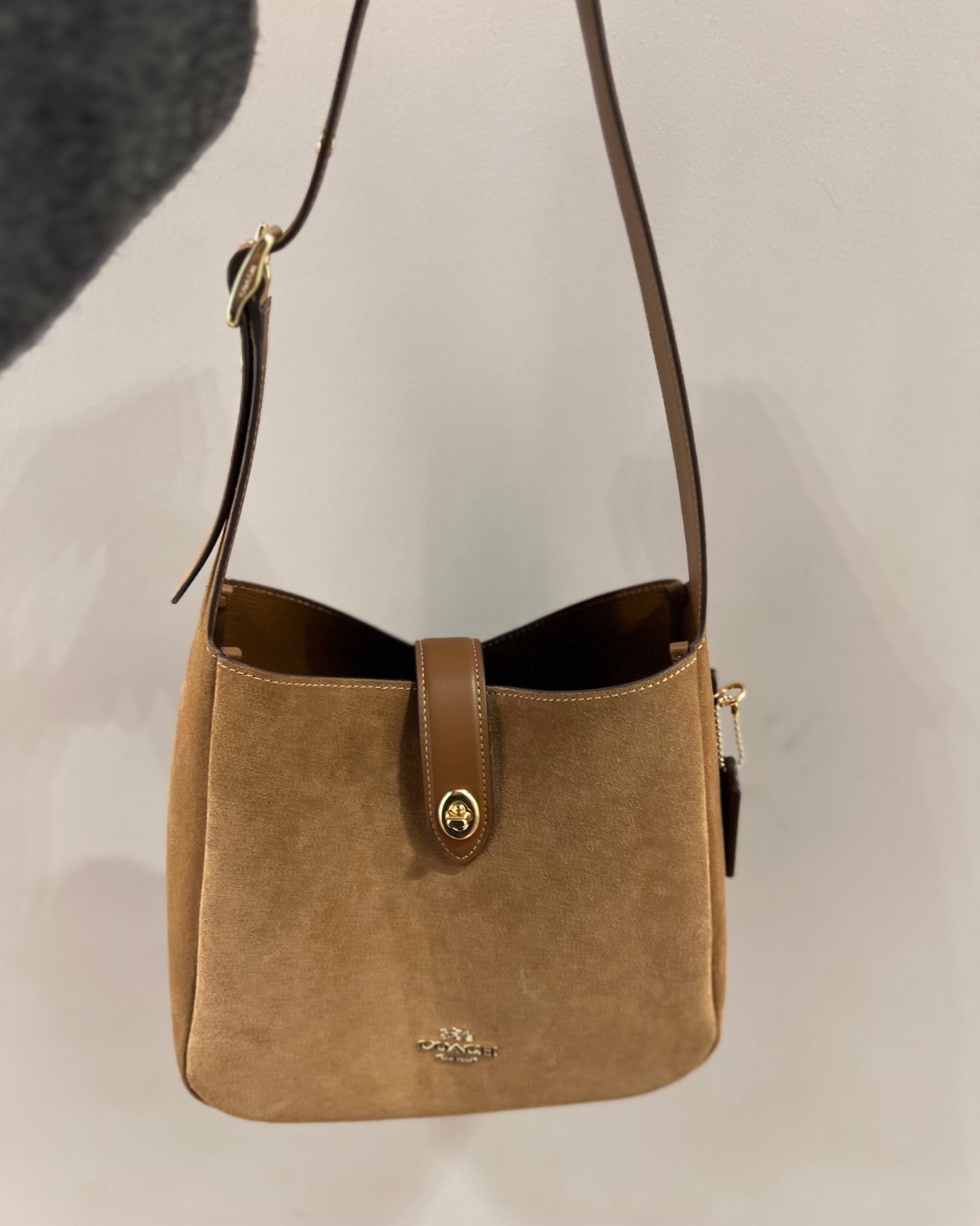 NWT！COACH HADLEY CONVERTIBLE CROSSBODY SHOULDER BAG（COACH CW004）GOLD/SIENNA