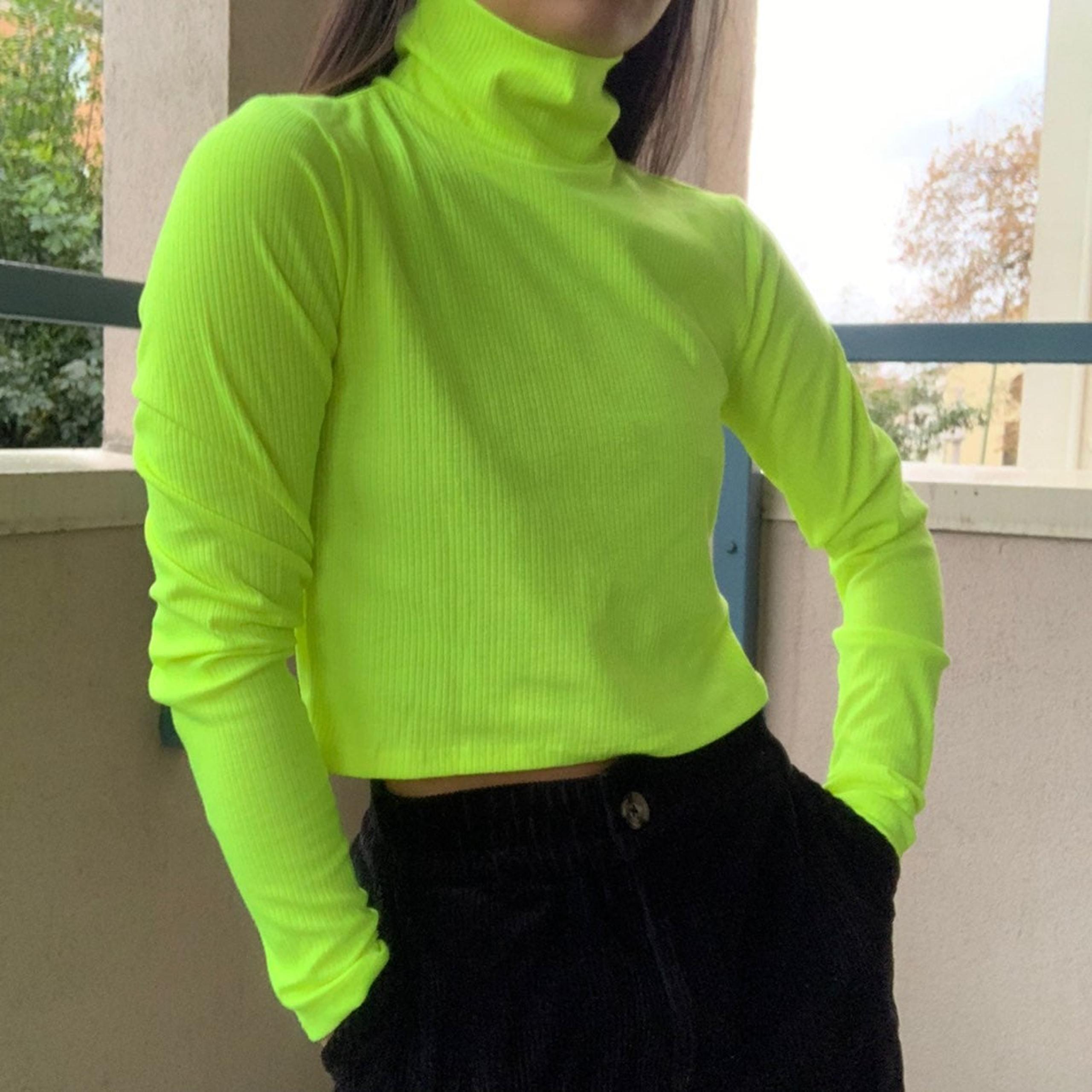 neon yellow turtlneck