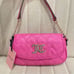 NEW Juicy Pink Straight From the Heart Shoulder Bag Heart Quilt Rhinestone Logo