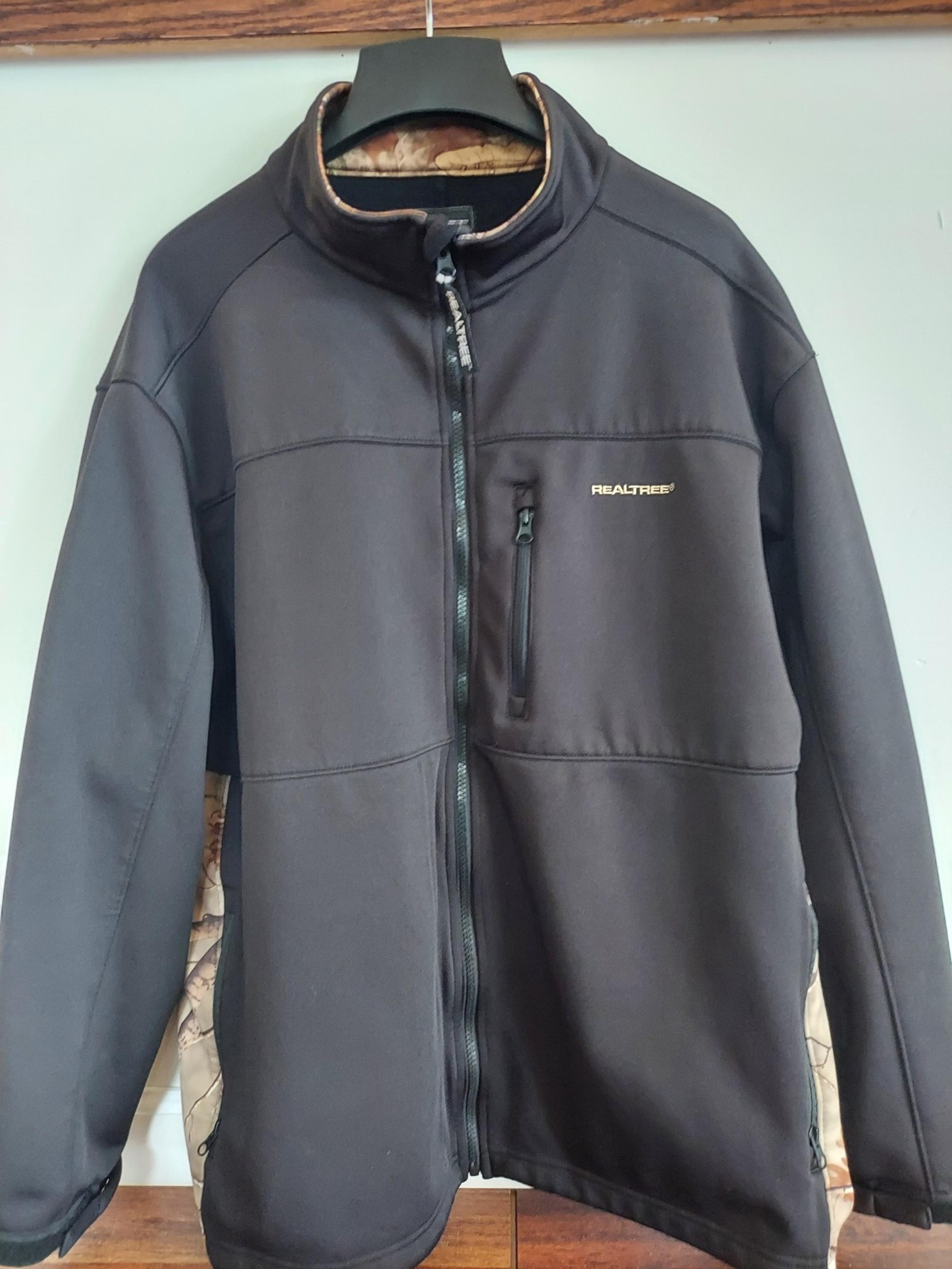 Realtree Black Full Zip Jacket Size 2X XXL (50-52) Camo Sides