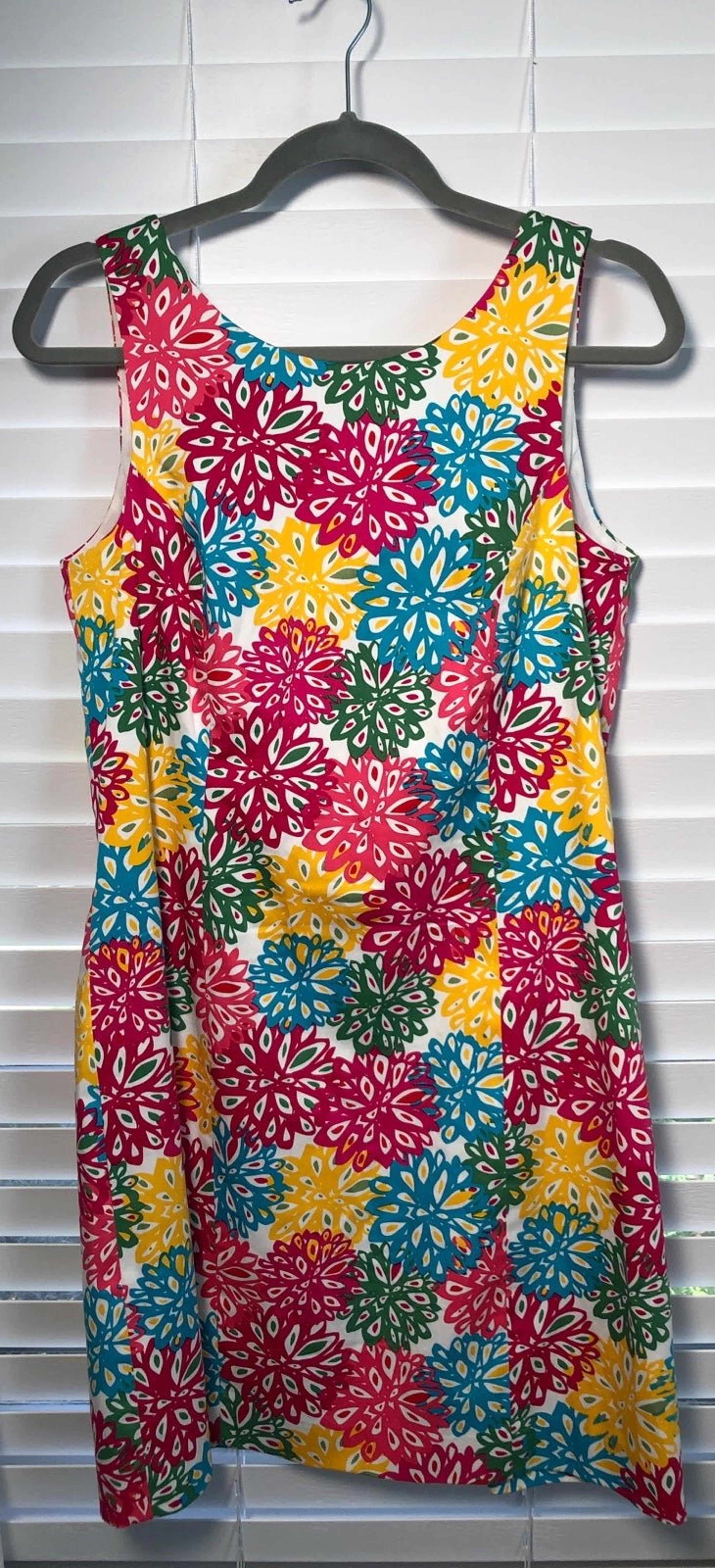Pappagallo Women’s Dress Sleeveless Fully Lined Gold Zipper Floral Print Size 6