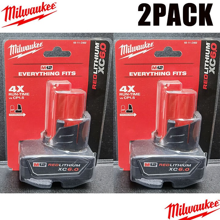 MilwaukeeckMilwaukee 48-11-2460 M12 12V REDLITHIUM XC 6.0 Extended Capacity Batt