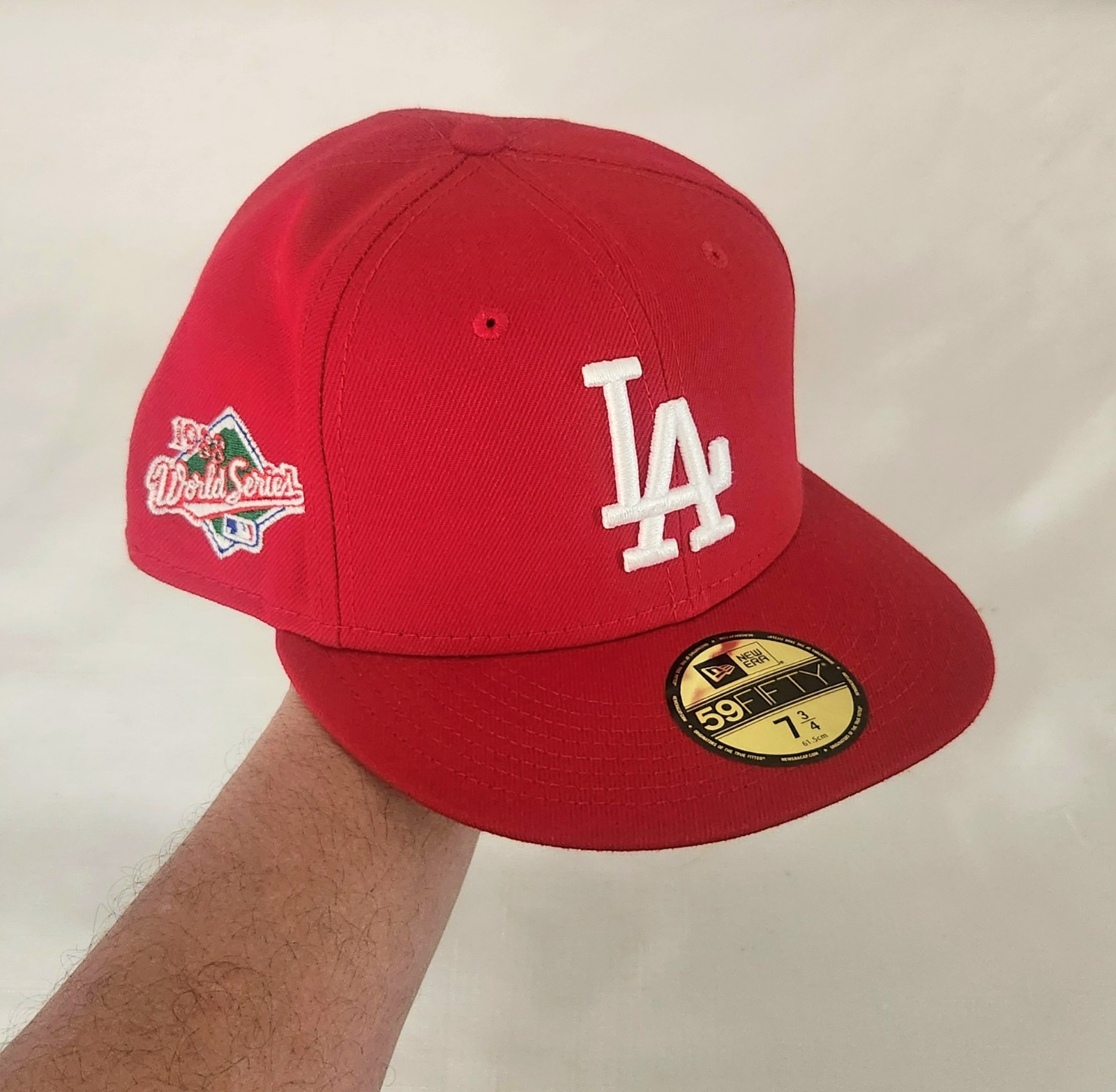 New Era Los Angeles Dodgers 1988 World Series Patch 5950 Hat Red 7 3/4 59FIFTY