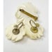 Vintage Belgium 835 Silver Vermeil Celluloid Brooch & Earrings Demi Parure