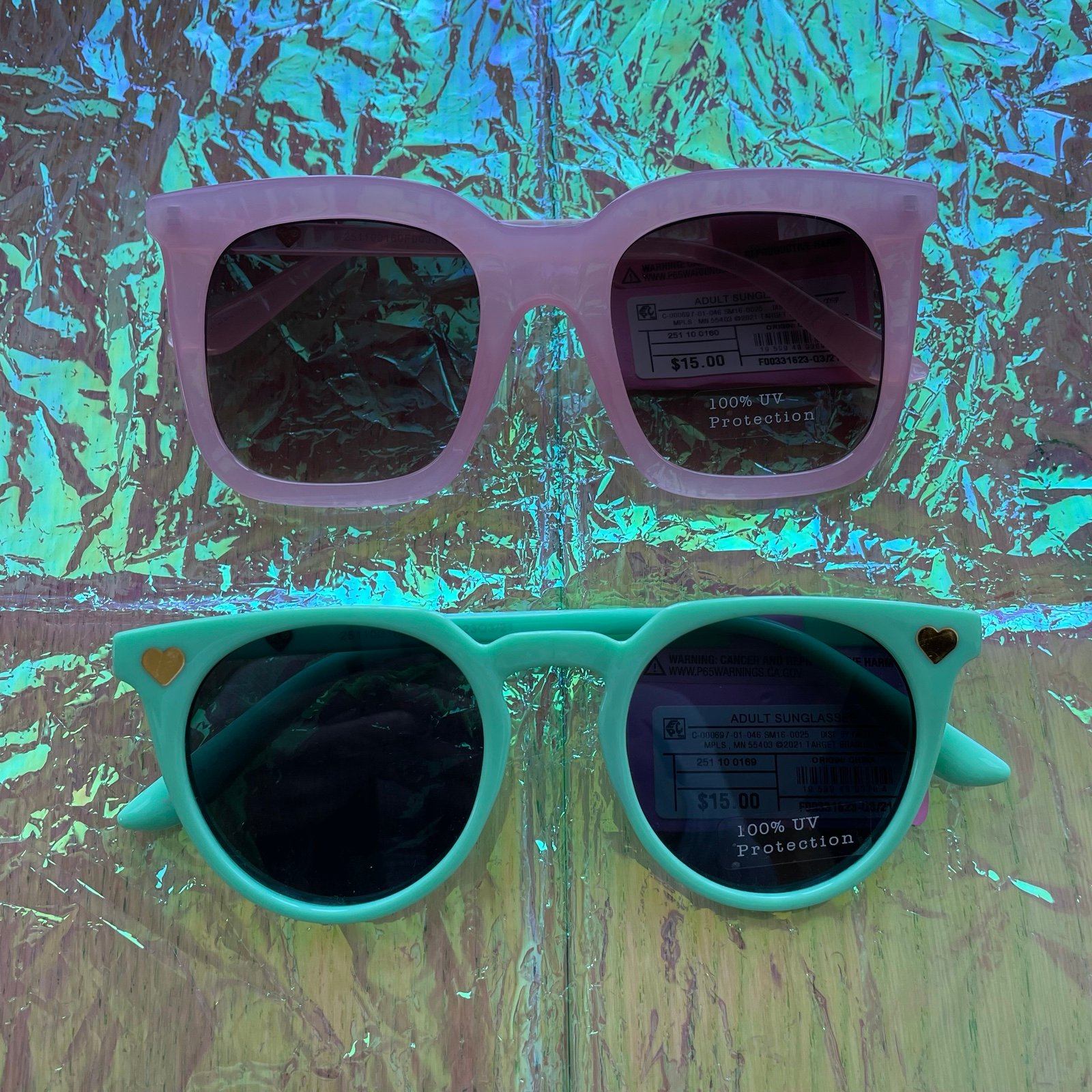 NWT Stoney Clover Lane x Target Pink Oversized Square & Round Green Sunglasses