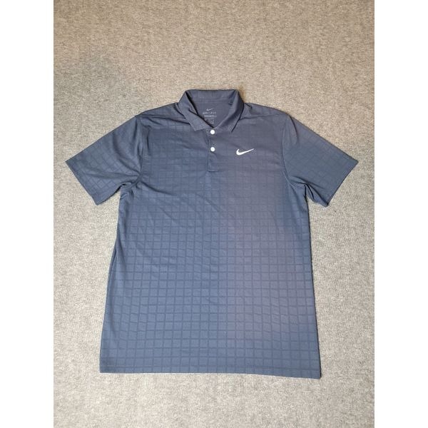 Nike Polo Dri-Fit Essentual Golf Men's Size M Black Checkered Collar CU9788
