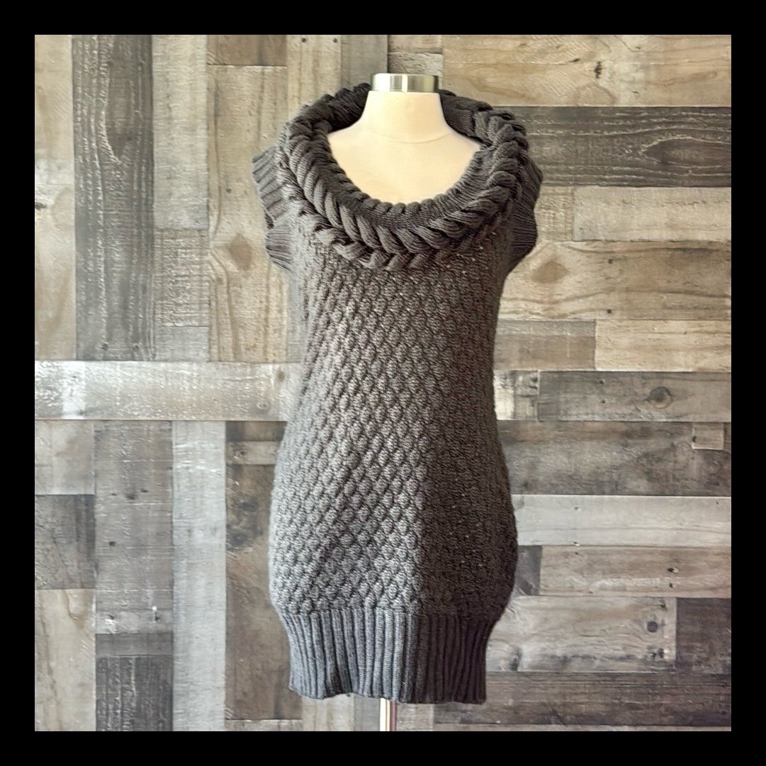 Angela Collection cowl neck sweater dress large dark feminine coastal grandma