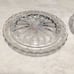 Lead cut Crystal round butter /cheese/dip/bon bon dish with starburst at base