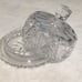 Lead cut Crystal round butter /cheese/dip/bon bon dish with starburst at base