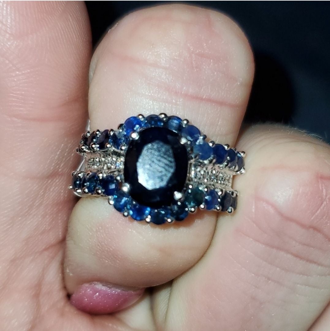 5.23ct diffused sapphire and 10k gold ri