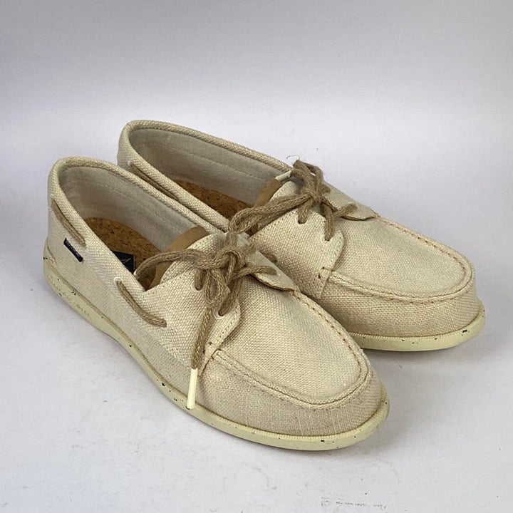 Sperry Women's 8.5 Ivory Top Sider Hemp Upper Boat Shoes 2-Eye