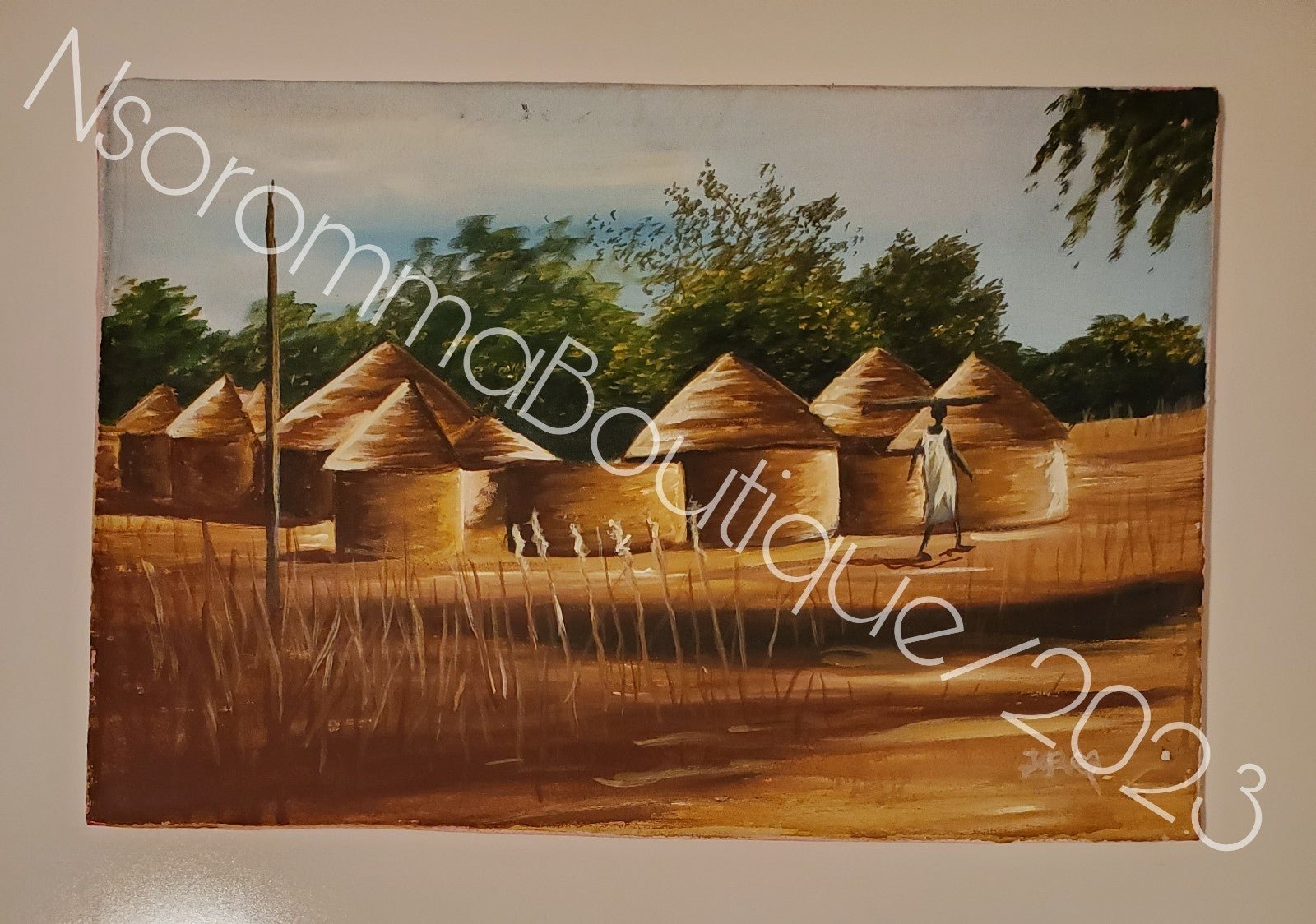 African Village Home Painting made in Ghana