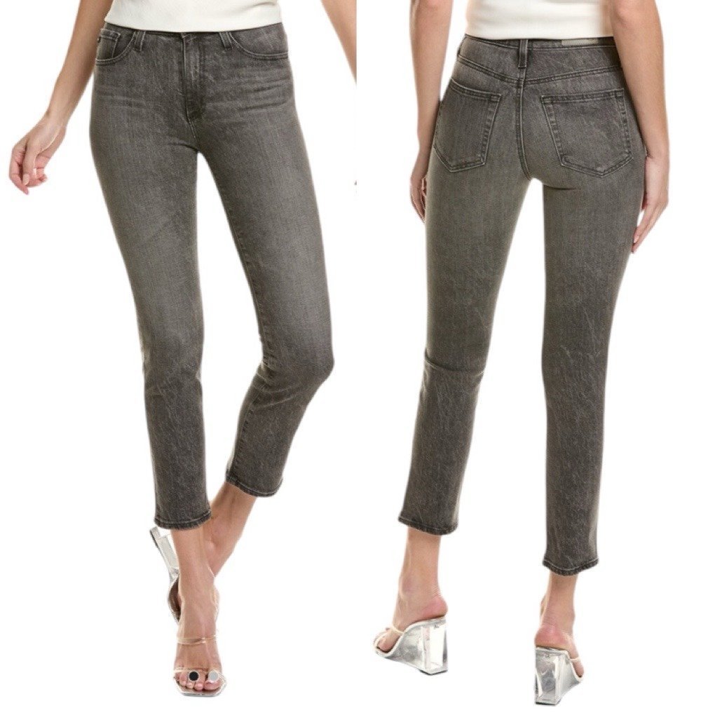 AG Isabelle High Rise Straight Crop Leg Gray Jeans 26