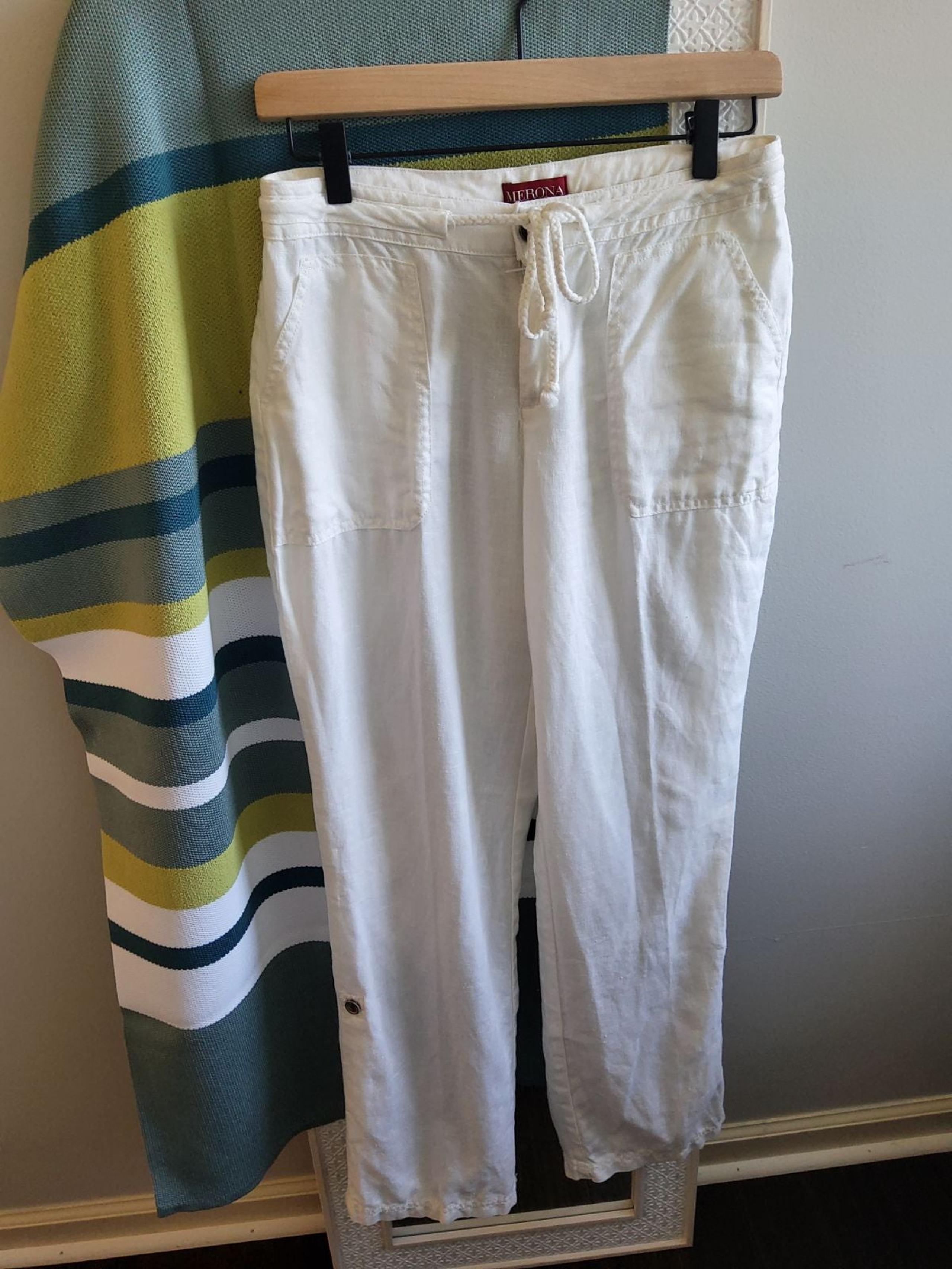 *Women's XS Merona white linen pants