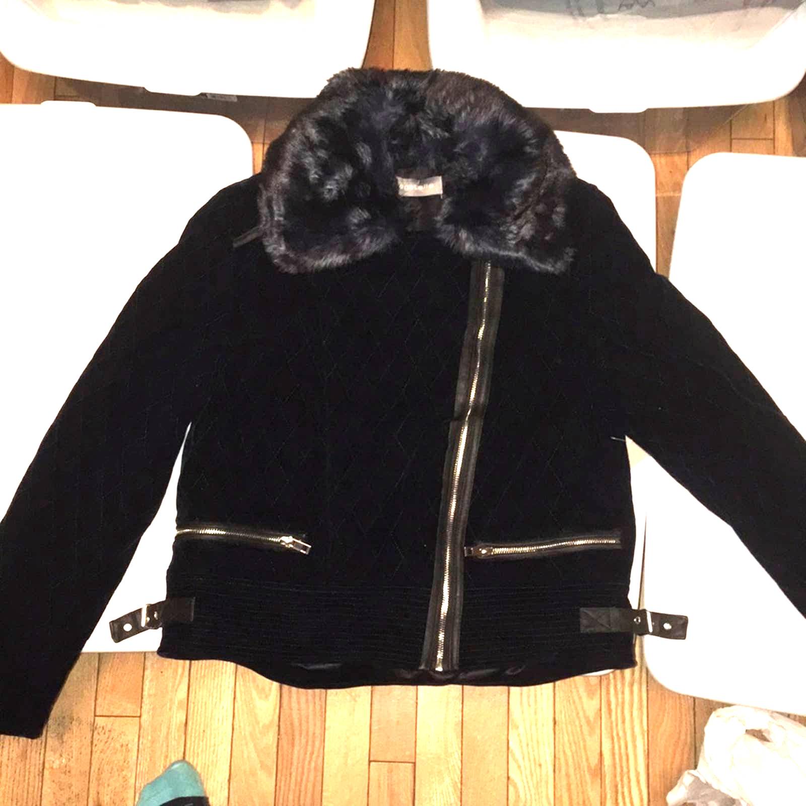bagatelle textured faux fur jacket