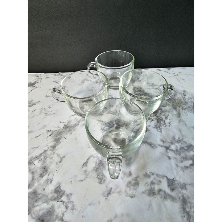 Set of FOUR Vintage Pressed Glass Snack Glasses 2.5 