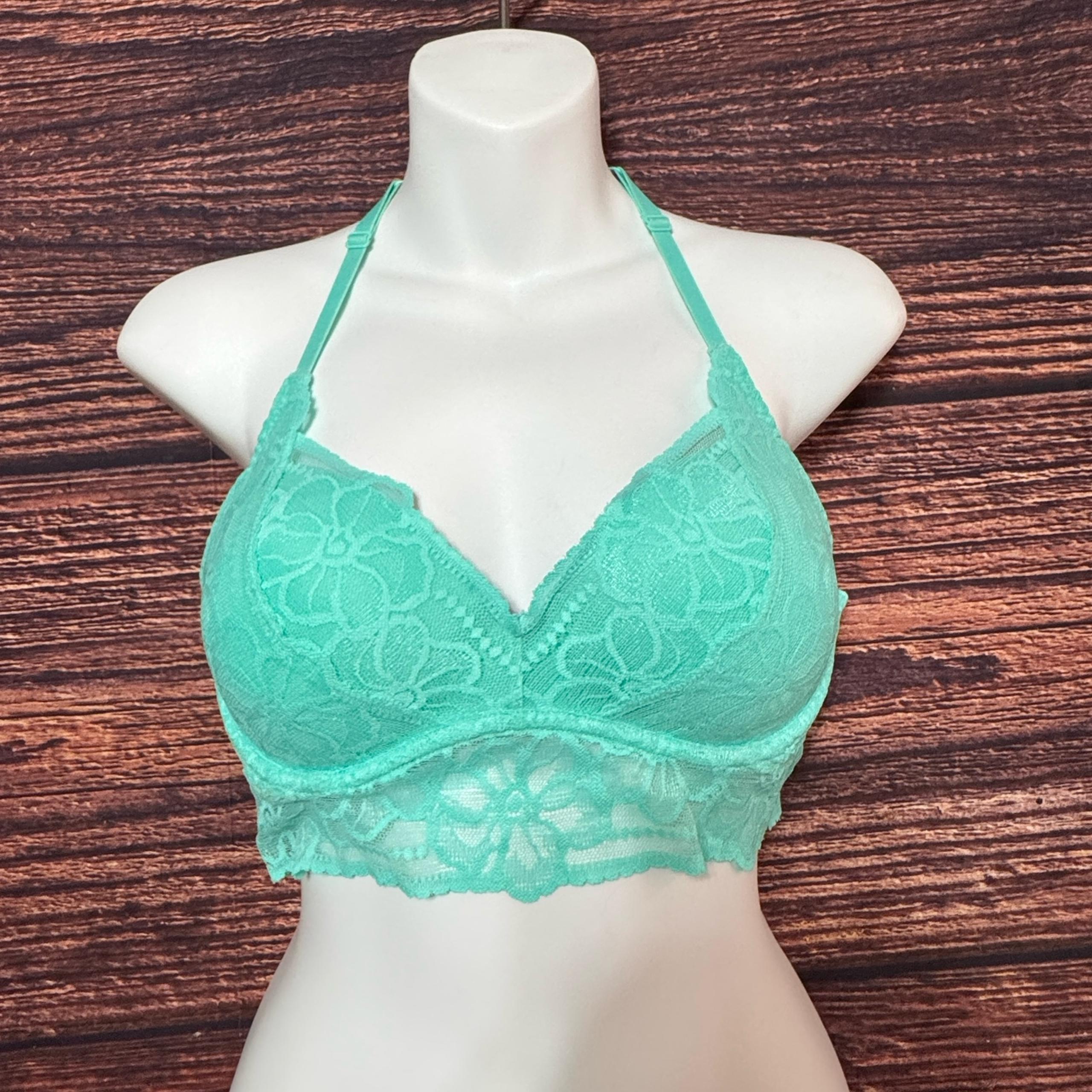 Teal Lace Bralette size Medium - PINK