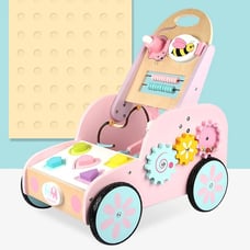 , baby wooden stroller, children push and pull learning to walk,