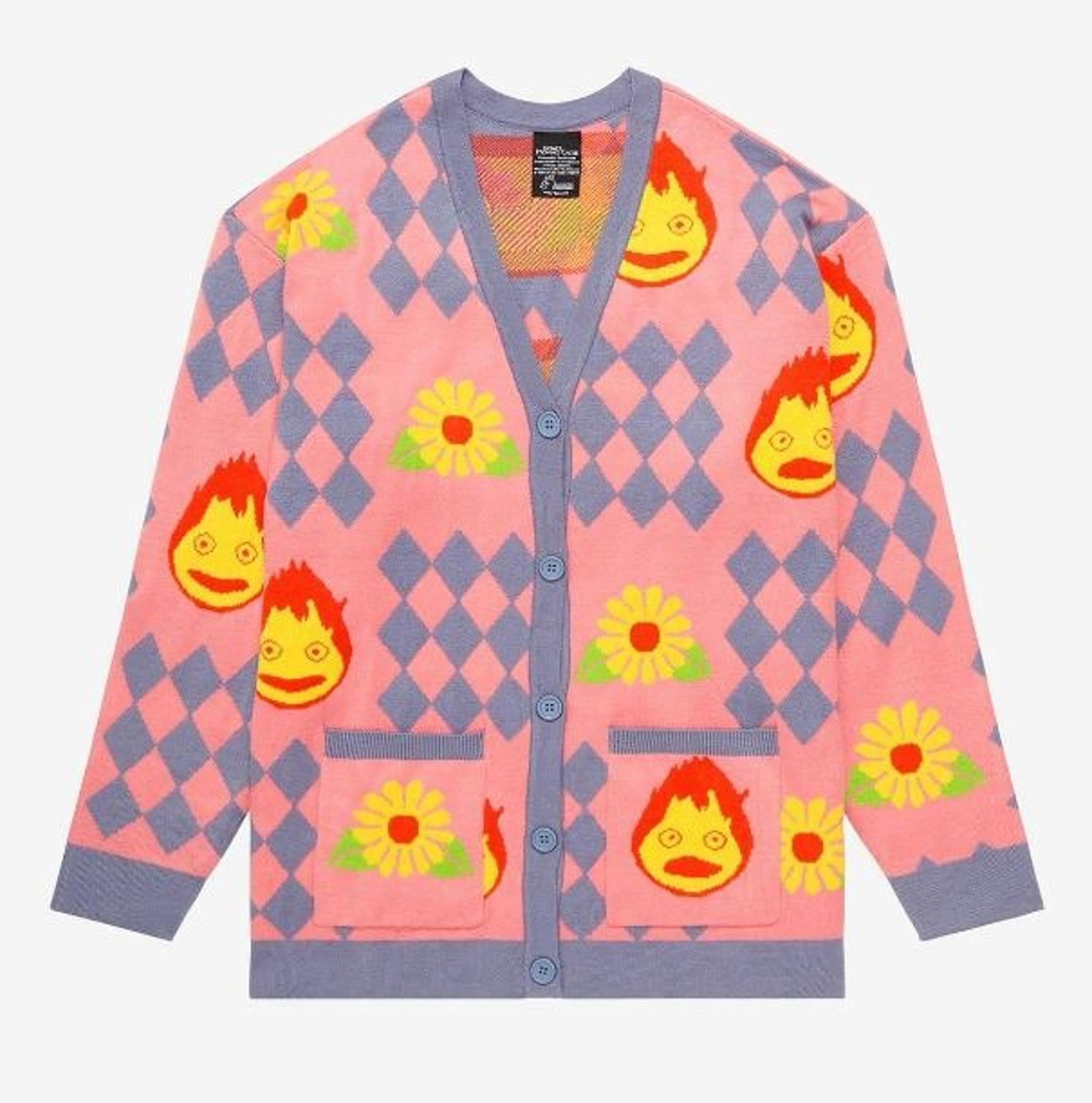 Studio Ghibli Howl's Moving Castle Howl's Diamonds & Calcifer Cardigan NWT (M)