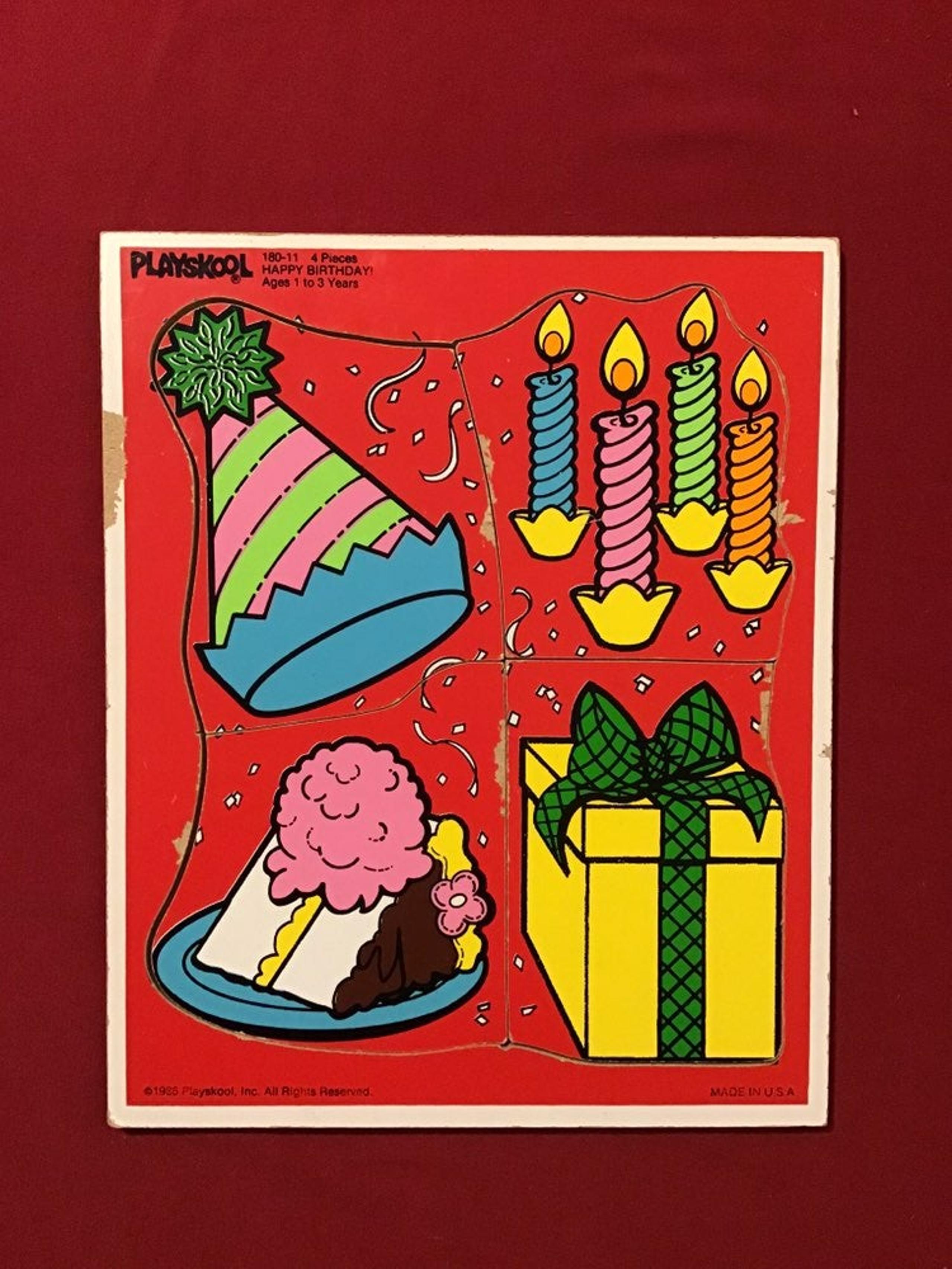 1986 Birthday Board Puzzle Playskool