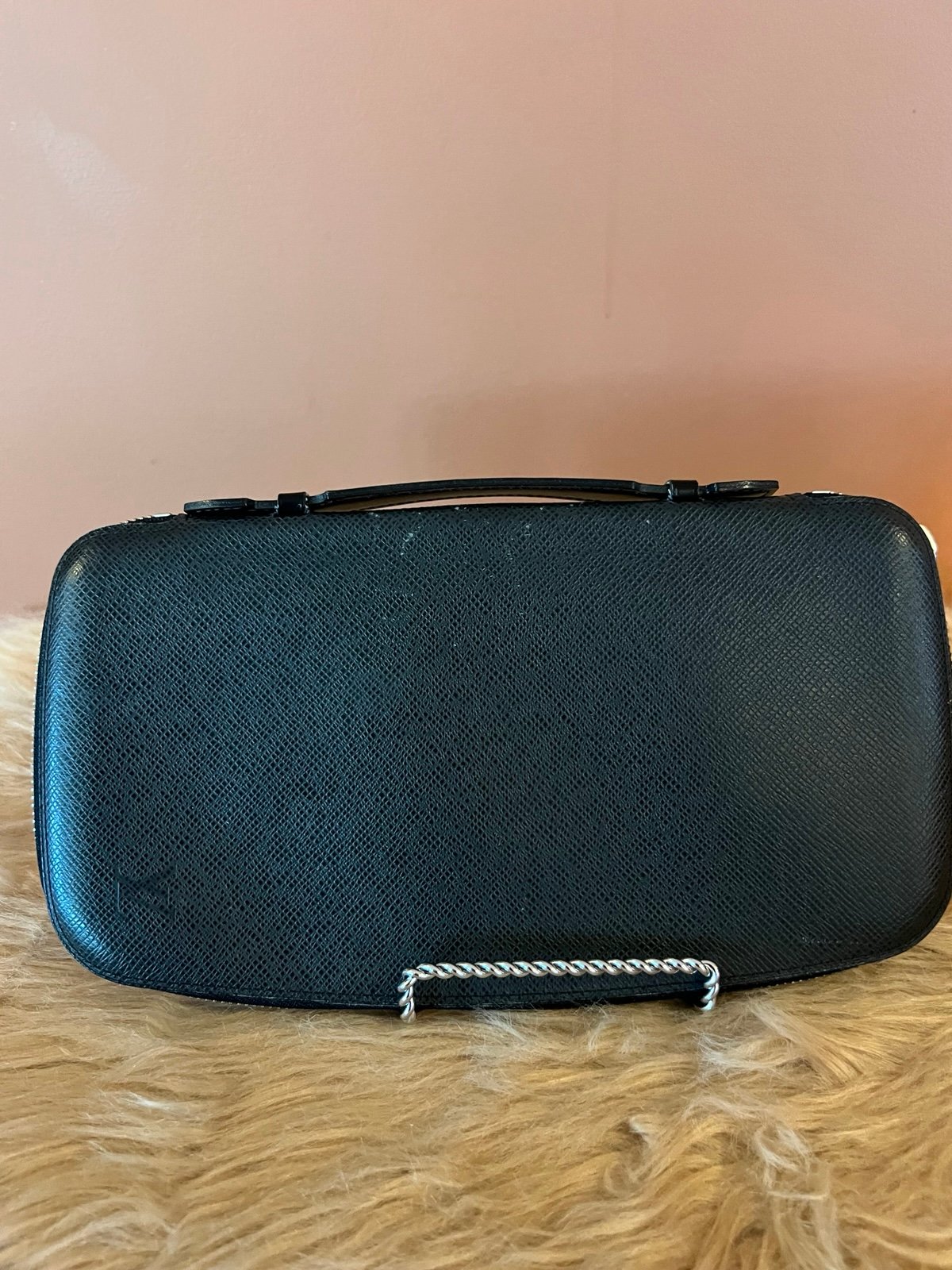 Louis Vuitton Atholl Black Taiga Leather Travel Organizer Wallet Preloved
