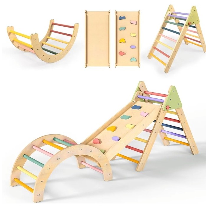 Amazon 3 In 1 Rainbow Climbing Set