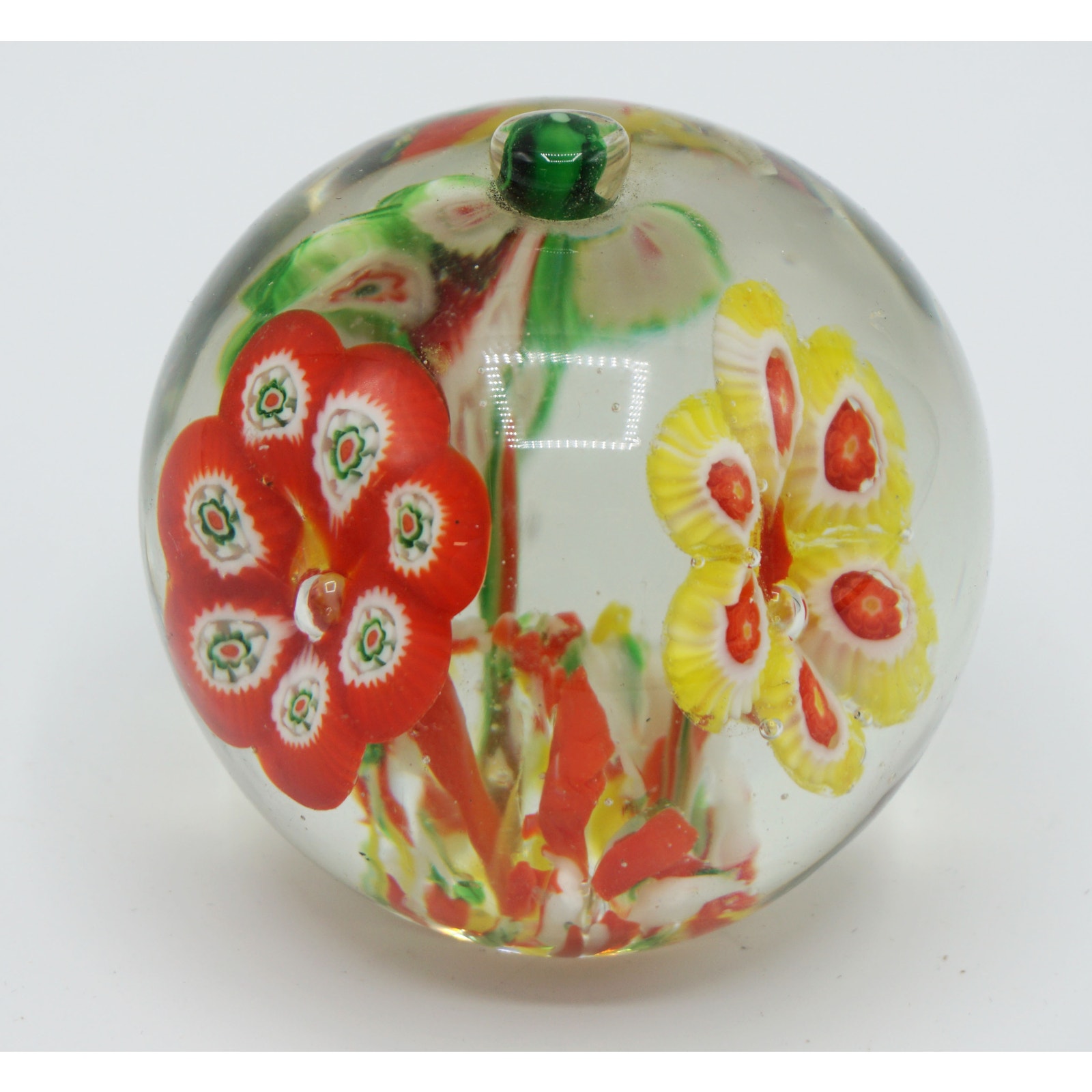 Murano Style Millefiori Art Glass Paperweight