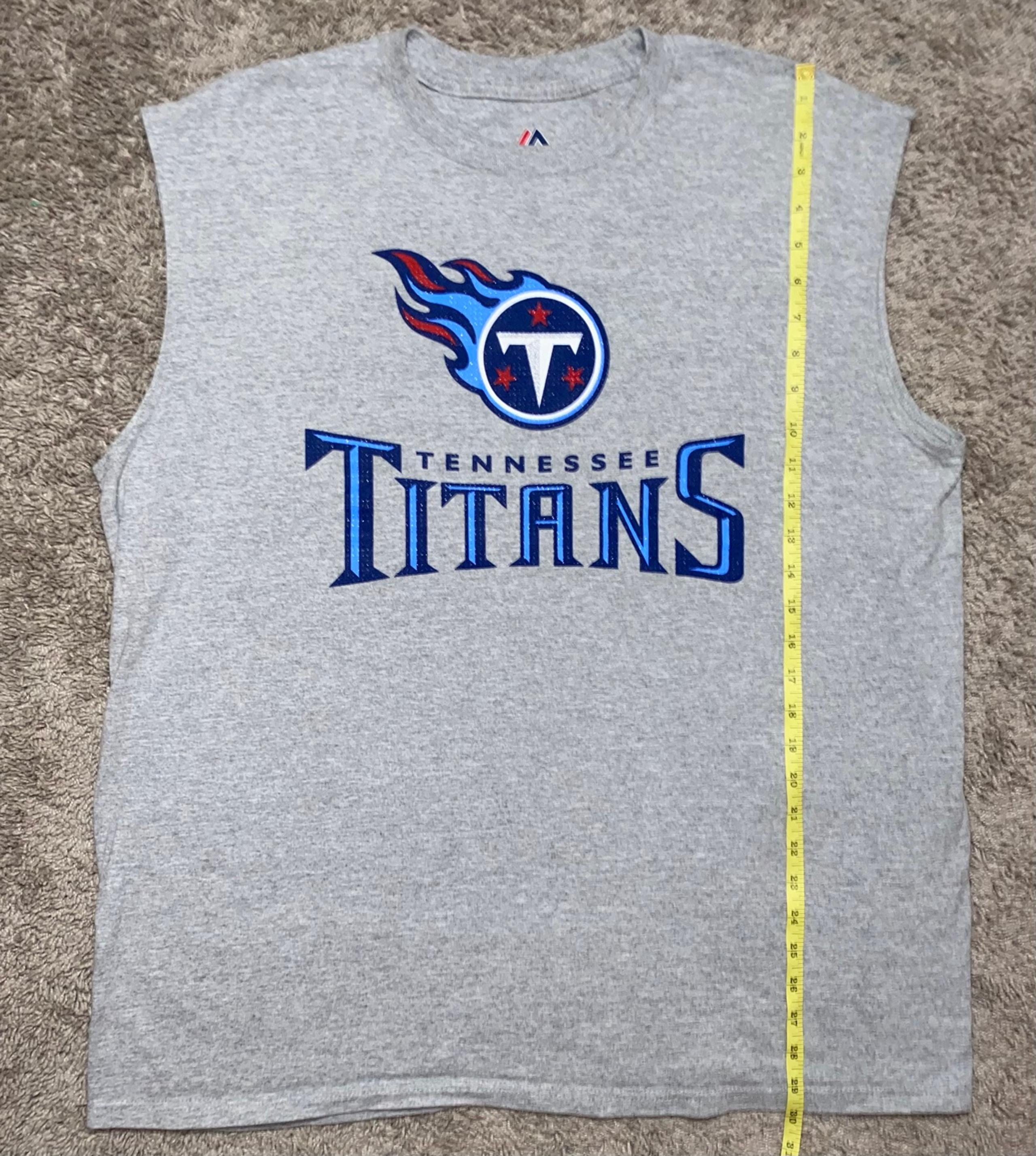 Mens Majestic Tennessee Titans Grey Tank Top SIZE 2XL