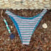NWT New L*Space Pique Vista Dream Striped Cabana Bitsy Bikini Swim Bottom L Sun