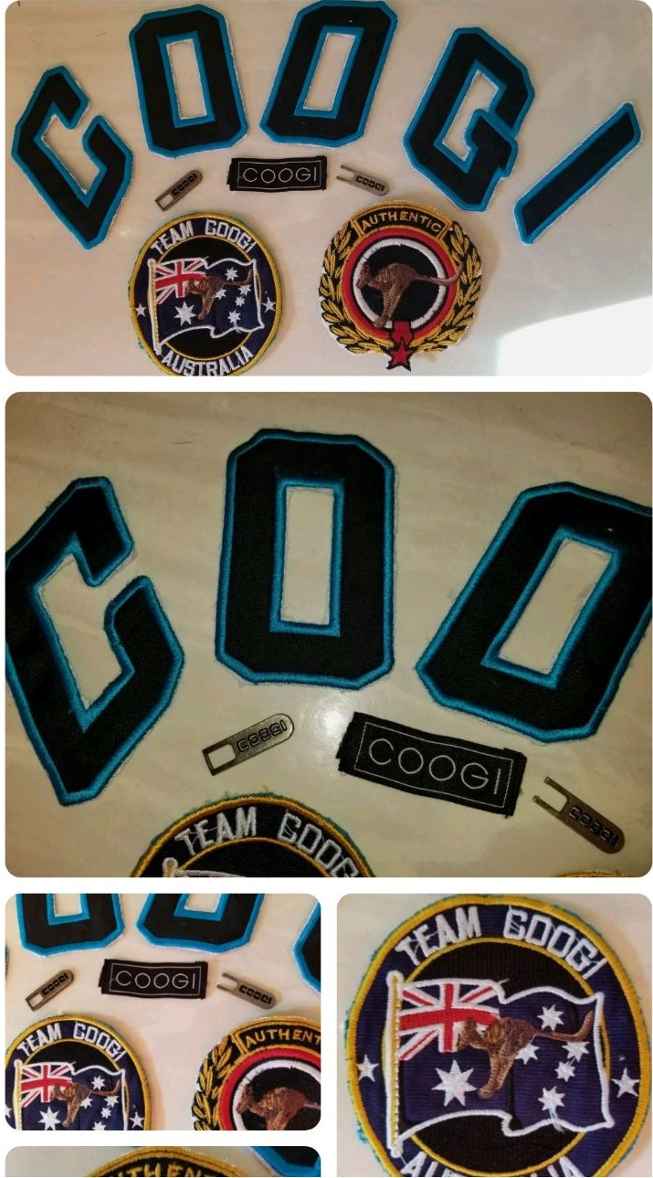 Urban Hip-Hop 1980s Coogi Team Coogi Austrailia HUGE Spellout Patch Set +Bonus