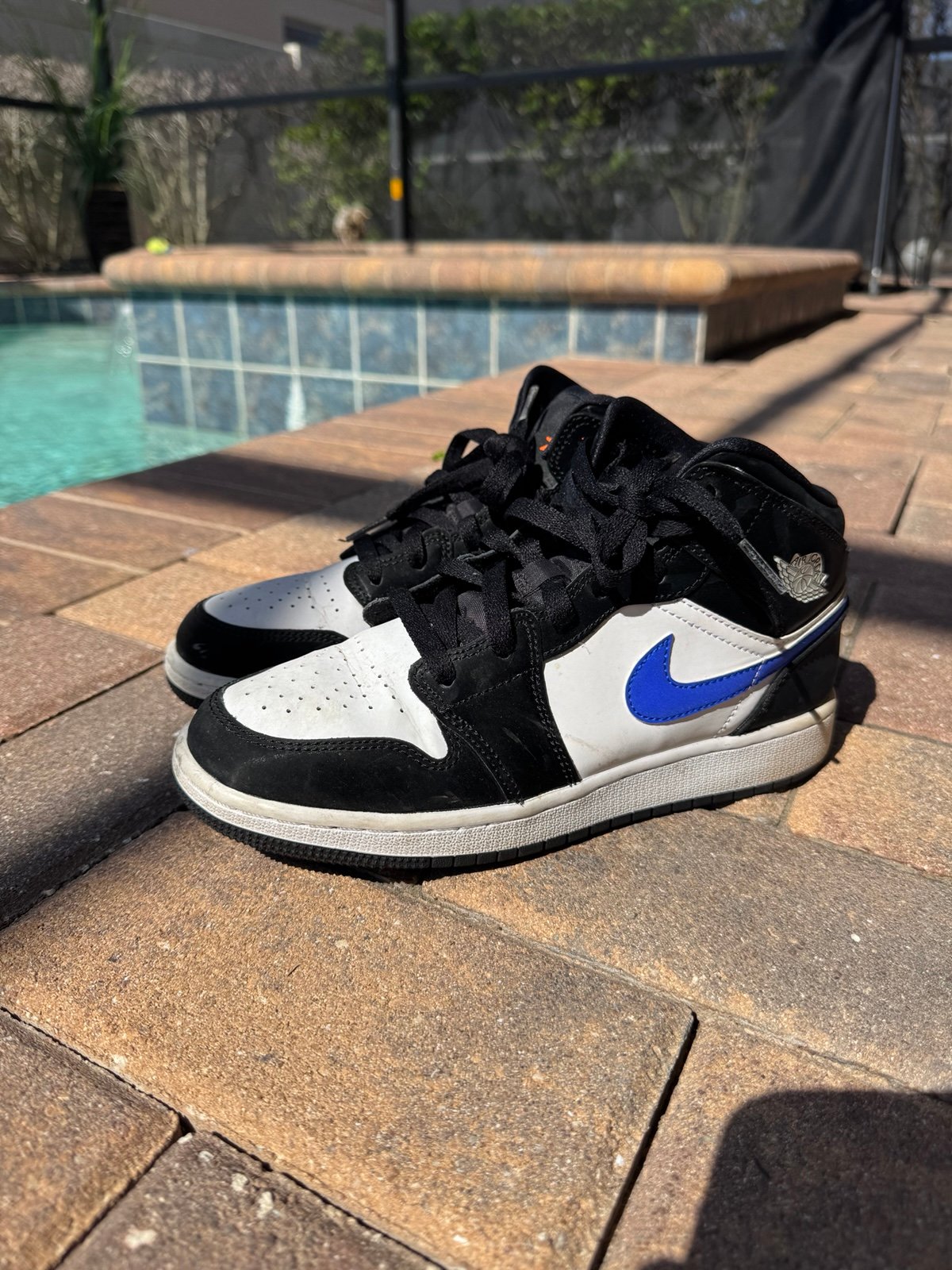 Nike Air Jordan 1 Mid GS Black Racer Blue Size 6Y