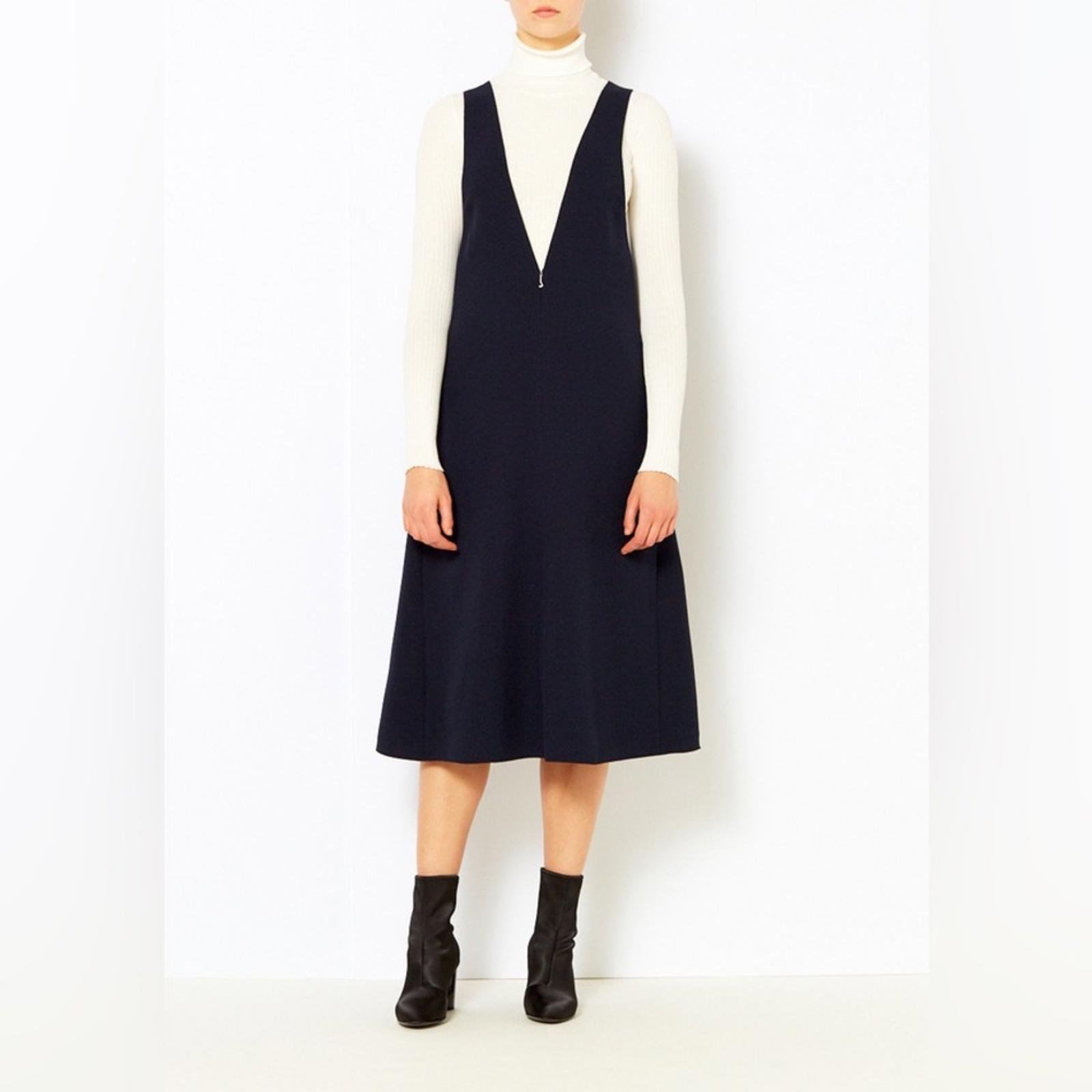 NWT TIBI Mica Crepe Jumper in Navy, Size 4 New w/Tag Retail 595