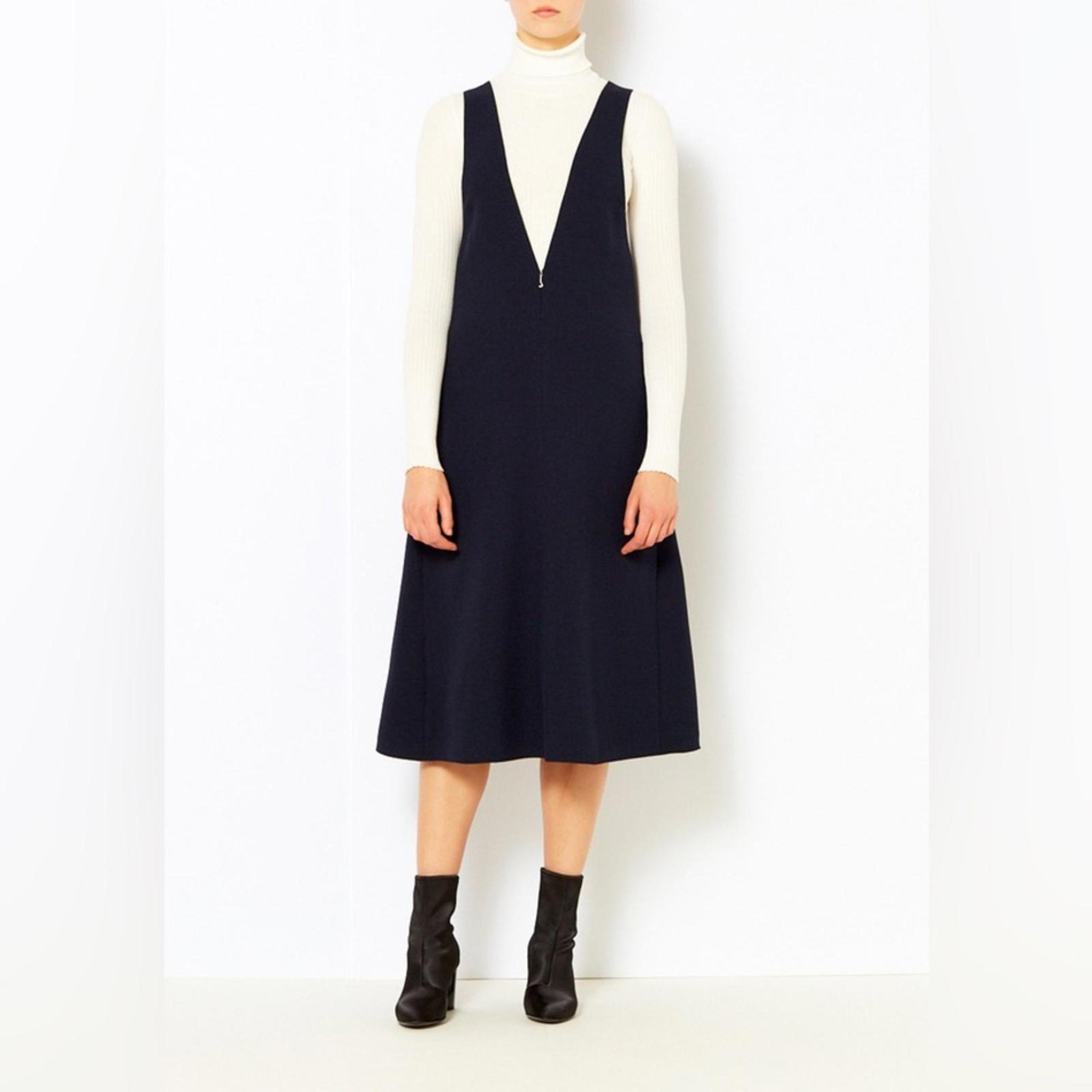 NWT TIBI Mica Crepe Jumper in Navy, Size 4 New w/Tag Retail $595