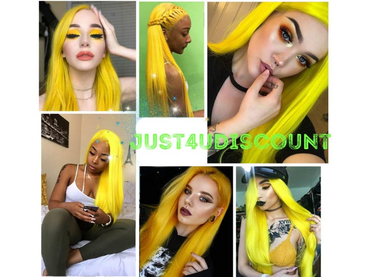 wow factor yellow lace front wig