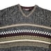 Vintage 90s Dad Mens Sweater Chunky Ribbed Striped Gray XL V Neck Streetwear