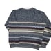 Vintage 90s Dad Mens Sweater Chunky Ribbed Striped Gray XL V Neck Streetwear