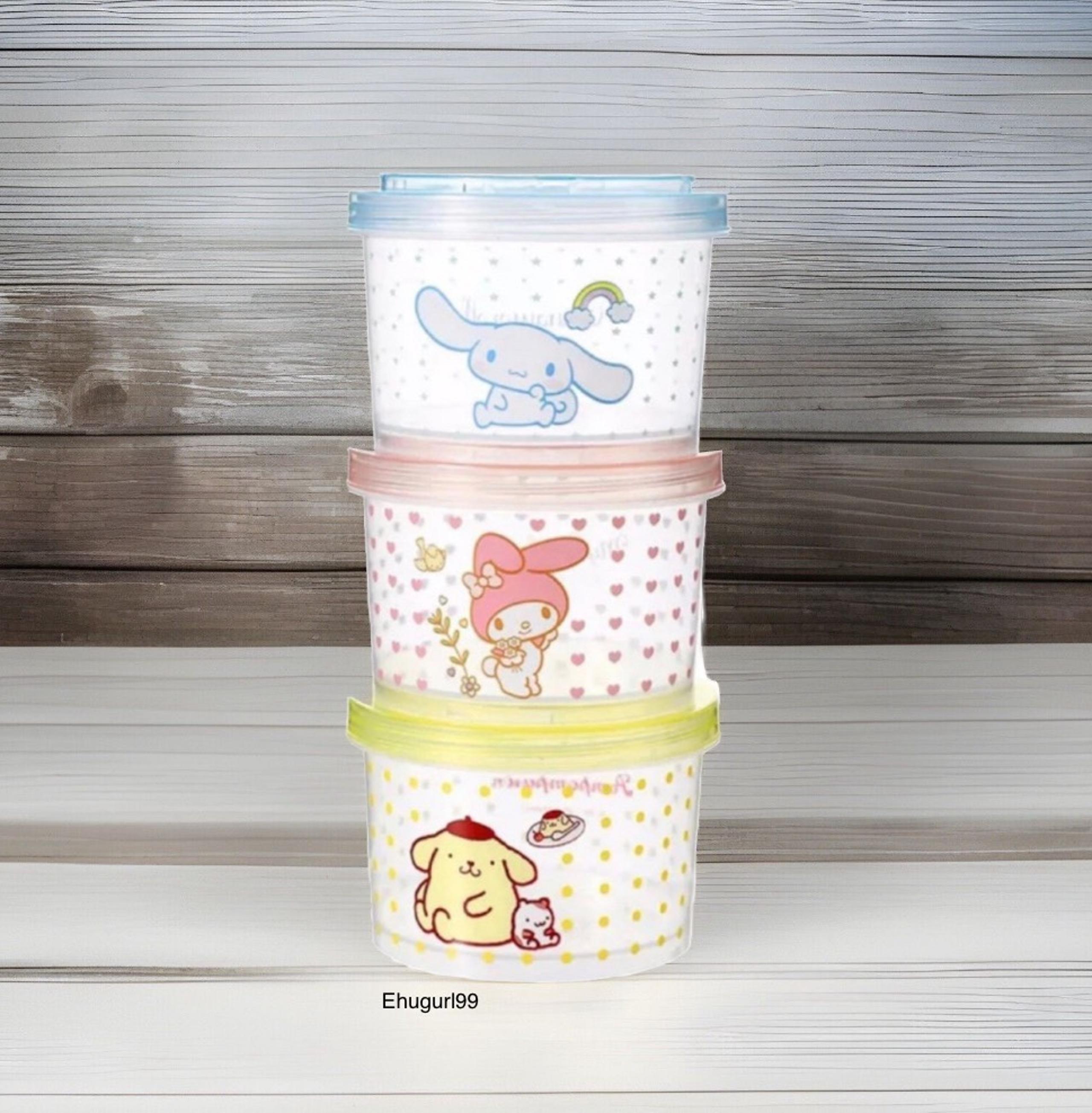 Sanrio characters stackable round food storage container set of 3