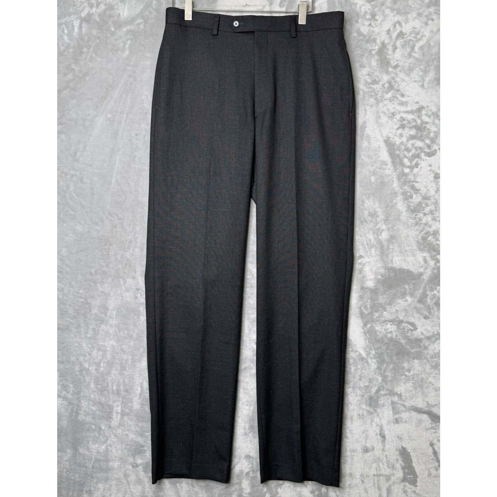 Ralph Ralph Lauren Pants Mens 32*32 Charcoal Gray Trouser Flat Front Stretch