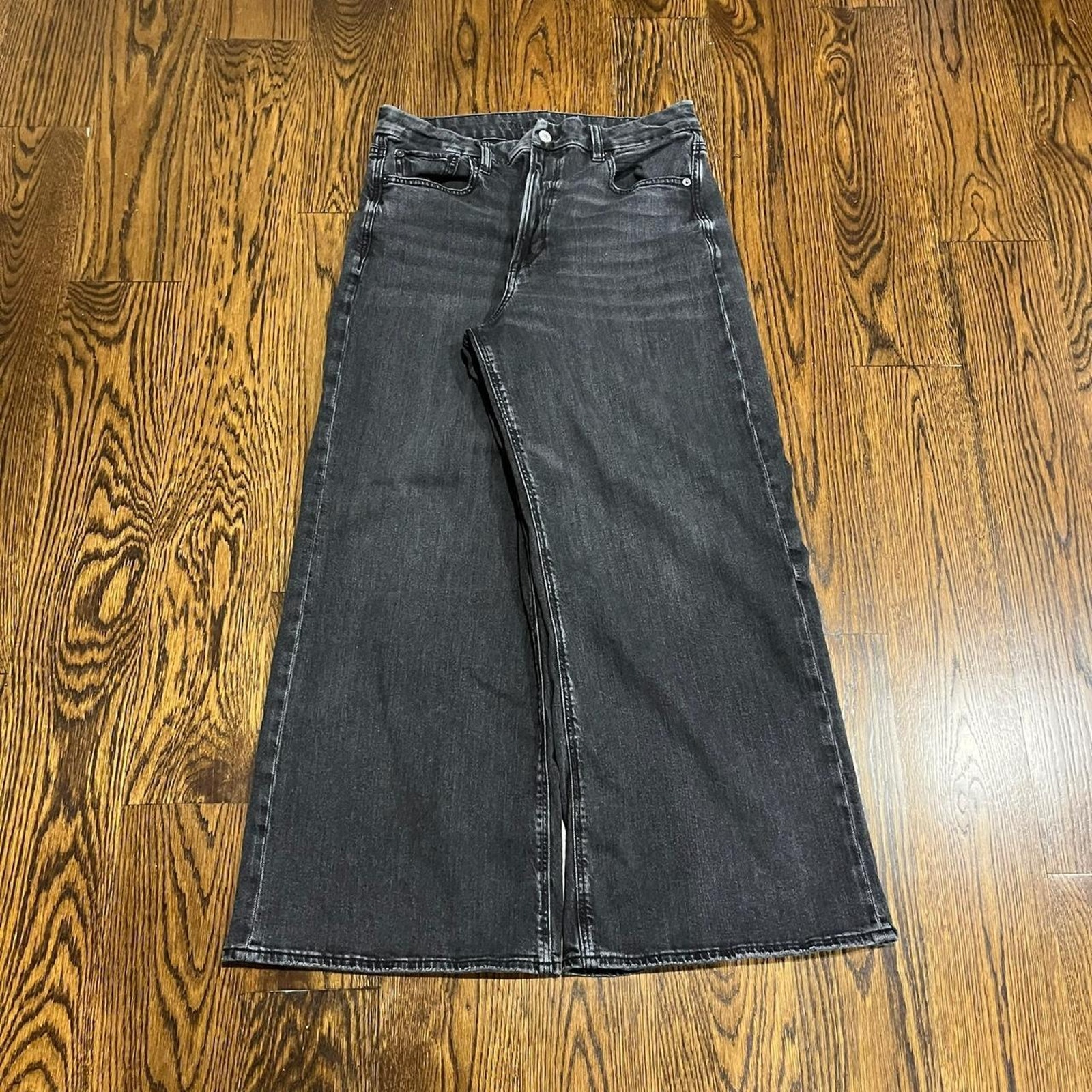 Y2K DMAX Wide Leg Low Rise Baggy Black Jeans Grunge