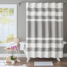 Reversible Striped Shower Curtain 72 in
