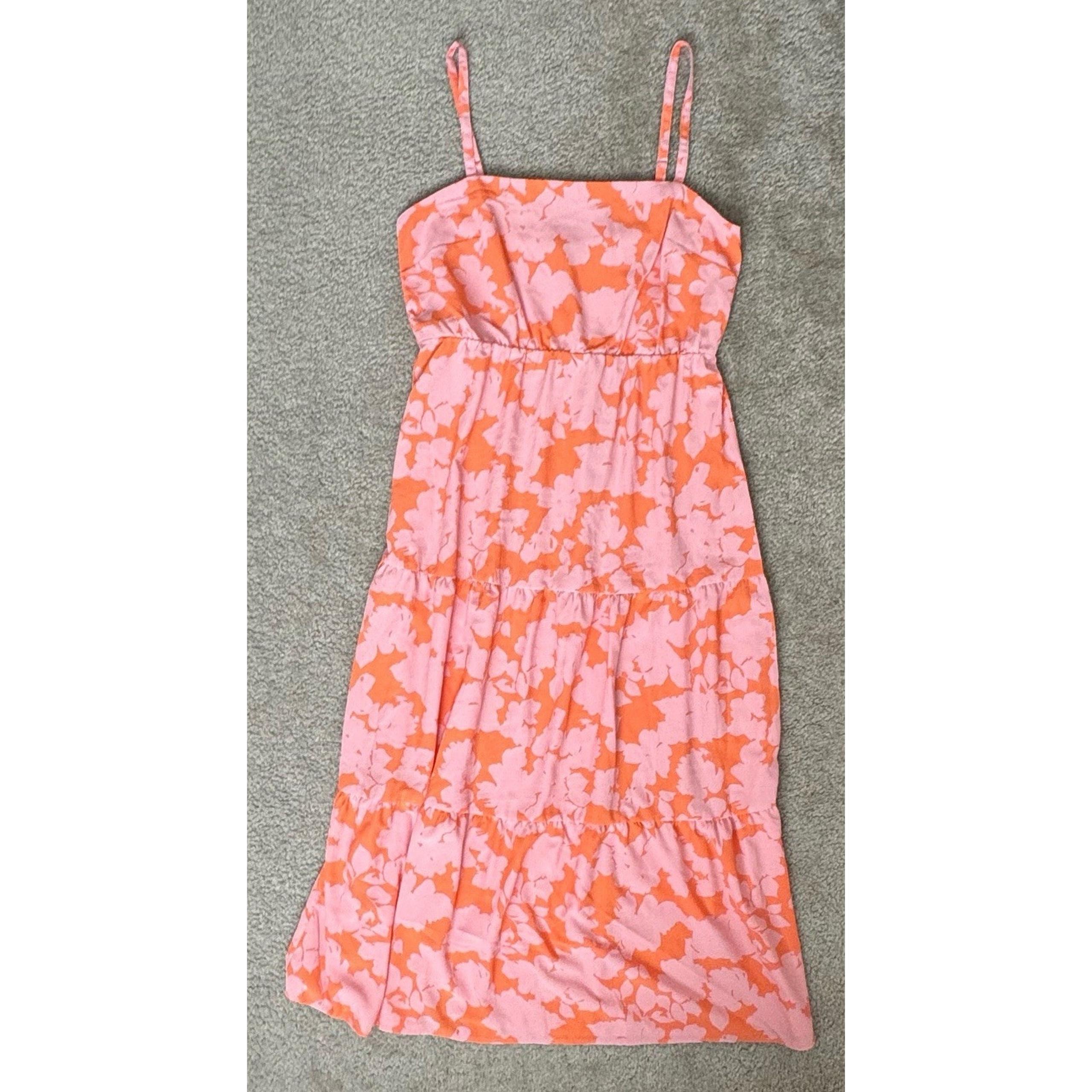 Social Standard by Sanctuary Ladies Smocked Back Dress Size Medium Melon Floral