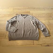 F&F Camel Color Lambs Wool V Neck Sweater Men's Sz XXXL