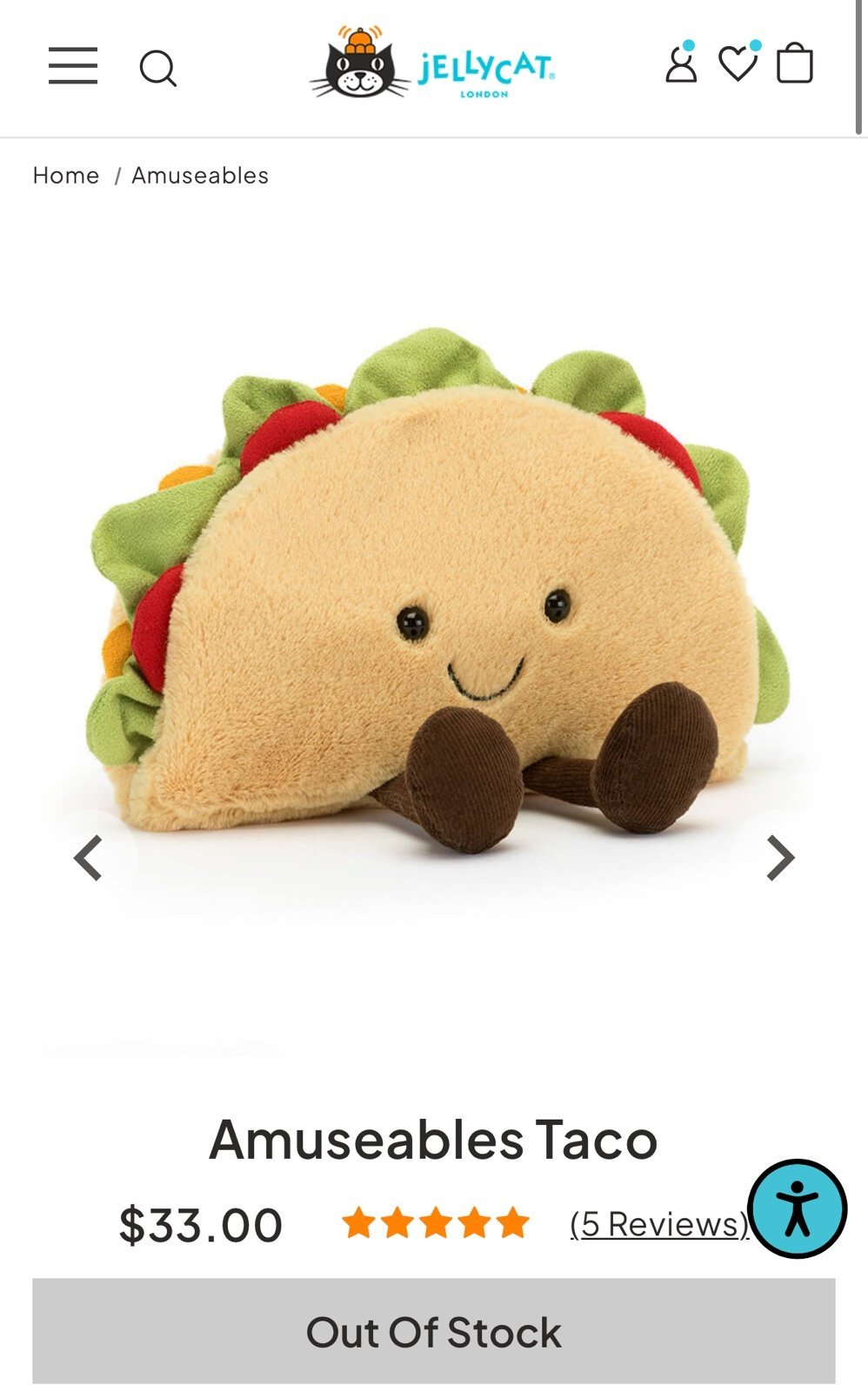 Jellycat Amuseable Taco