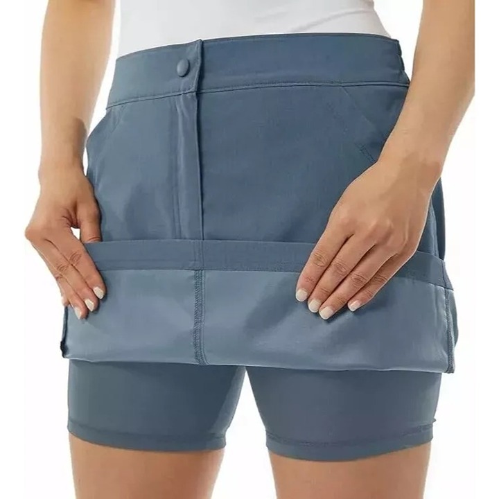 32 Degrees Cool Women M Stretch Skort Skirt Shorties Athleisure Shorts Black