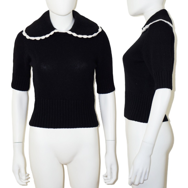 & OTHER STORIES Black Wide Collar Wool Sweater