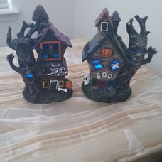 Halloween hunted houses light up
