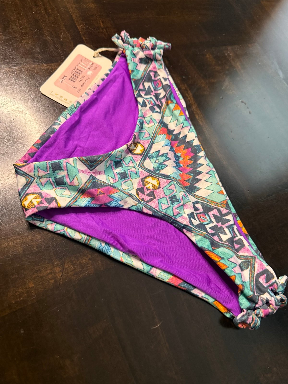 Vibrant Patterned Swim Bottom Maharam Hipster Size S Brand New Fully Reversible