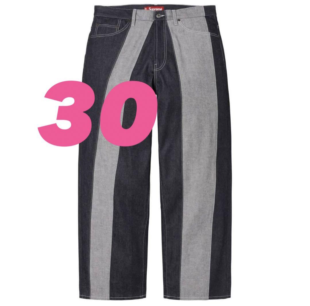 Supreme Paneled Stripe Baggy Jean Rigid Indigo Men's - SS25 - US